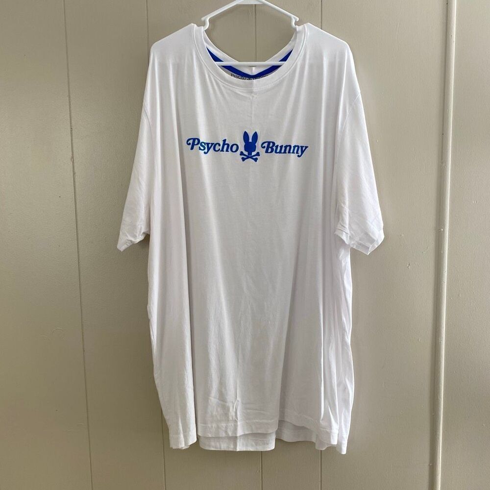 Psycho Bunny White Graphic Logo Tee 4XL Men’s Classic Fit Made in Peru
